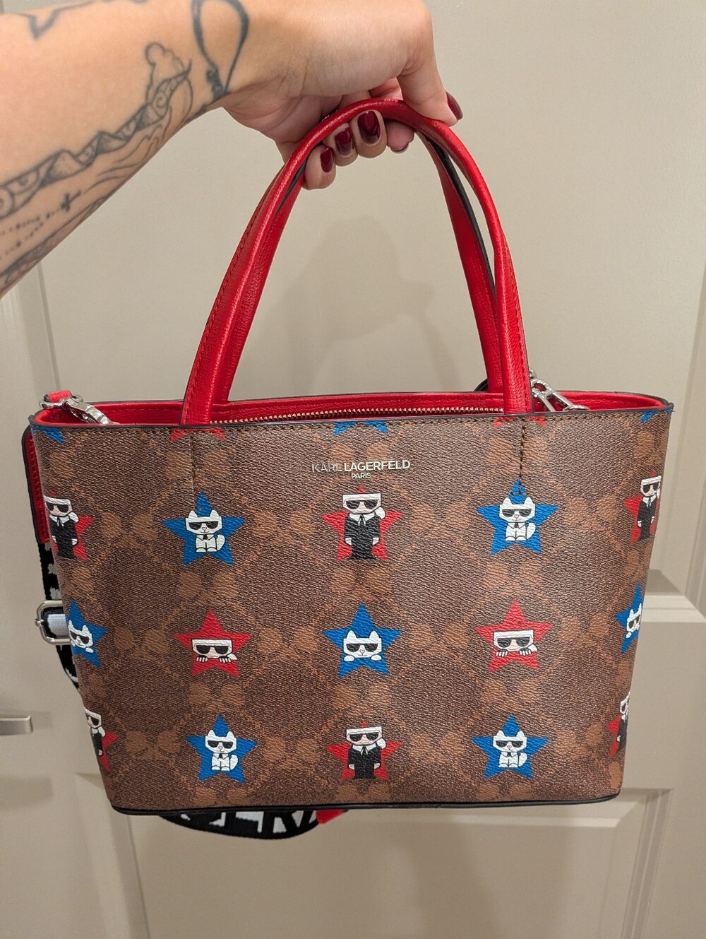 Karl Lagerfeld Paris Choupette Star Print Tote Bag